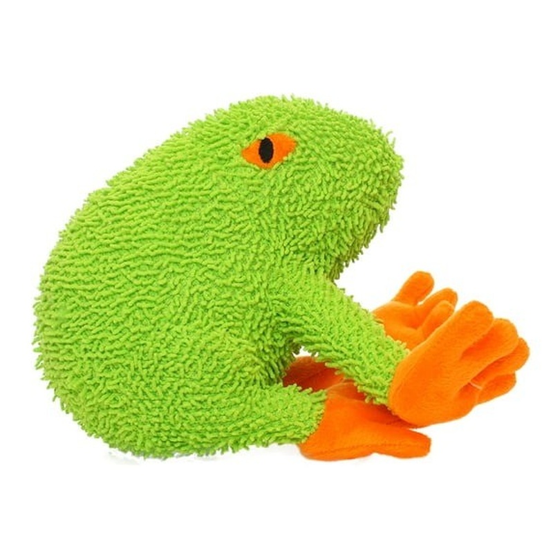 Tuffy's Mighty Microfiber Frog Squeaker Dog Toy