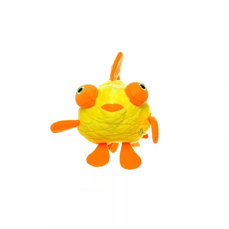 Tuffy's Mighty Ocean Series Junior Goldfish Interactive Plush Dog Squeaker Toy