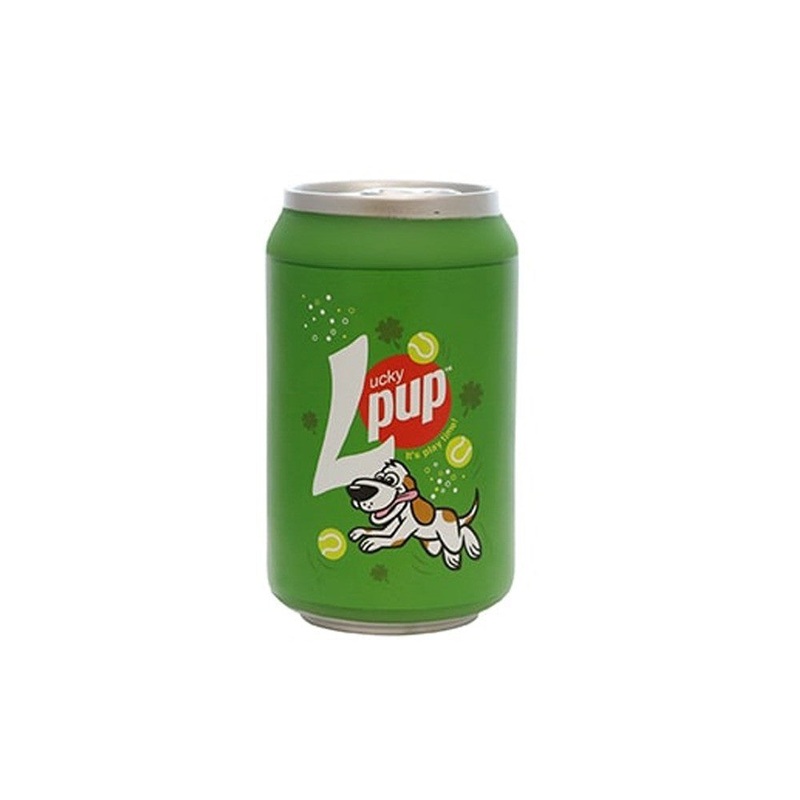 Tuffy's Silly Squeaker Soda Can Lucky Pup Interactive Play Pet Dog Toy