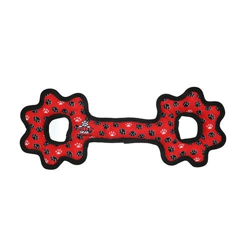 Tuffy's Ultimate Tug-O-Gear Red Paw Dog Toy
