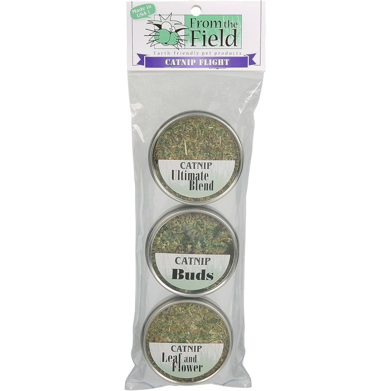 From the Field Organic Catnip Flight - 3 Pack - Ultimate Blend, Catnip Buds, Leaf & Flower - Reusable Tins