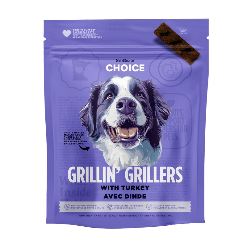 NutriSource Choice Grillin' Grillers Dog Treats - Turkey - 12oz Bag