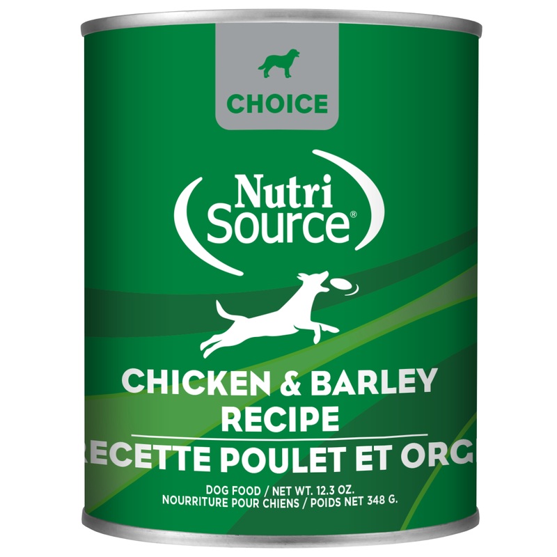 NutriSource Choice Pate Wet Dog Food - Chicken & Barely - 12.3oz Can