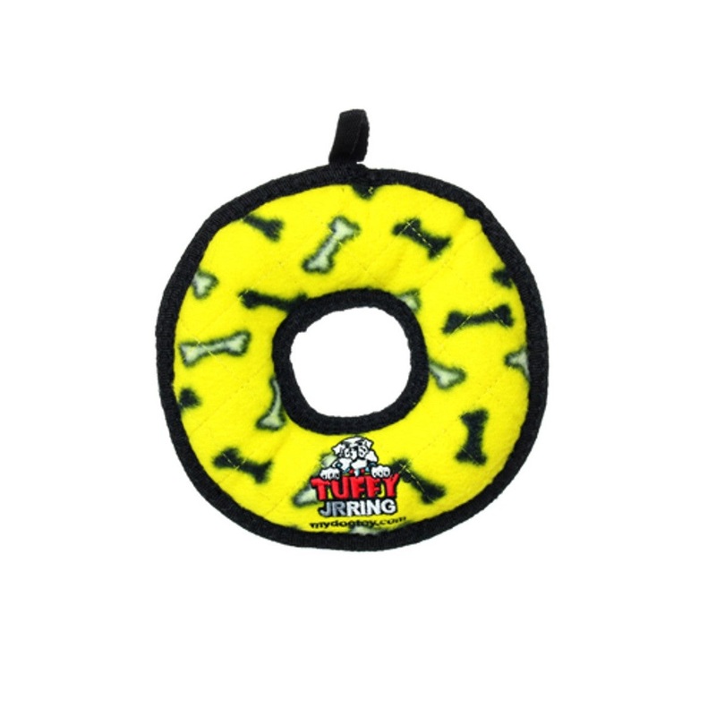 Tuffy's Junior Ring Bone Dog Toy, yellow