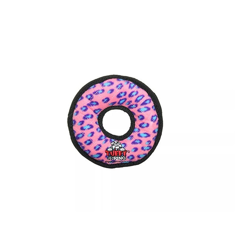 Tuffy's Ultimate Ring Dog Toy, pink leopard