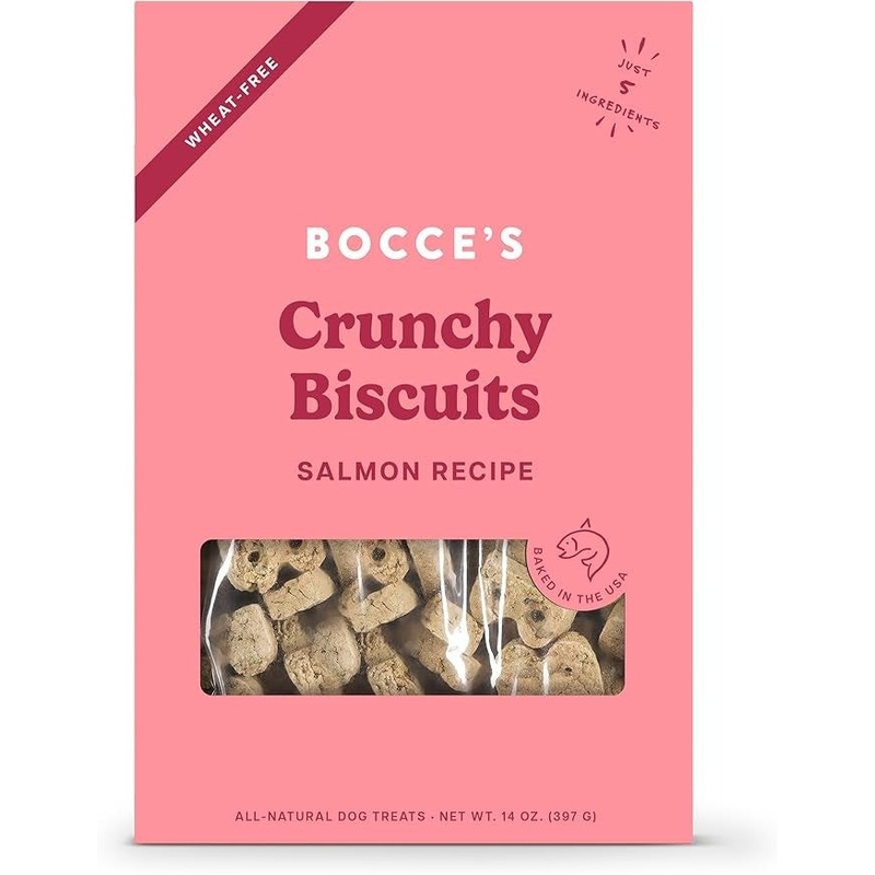 Bocce's Bakery Oven-Baked Salmon Recipe Dog Treats, 14 oz Box