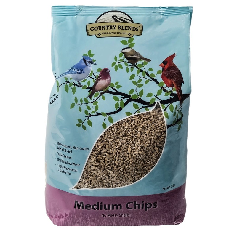 Country Blends Medium Sunflower Chips Wild Bird Food 5lb