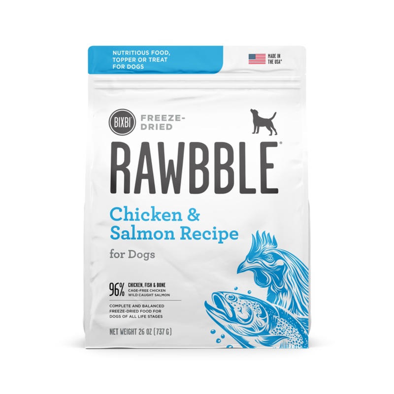 Bixbi Rawbble Freeze Dried Raw Dog Food - Chicken & Salmon - 26oz Bag