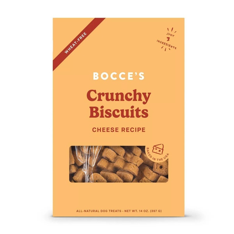 Bocce's Bakery Crunchy Biscuits Dog Treats Cheese 14-oz Box