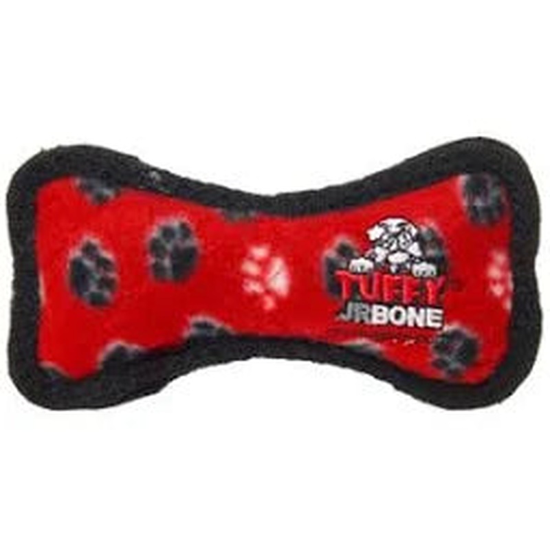 Tuffy's Jr Bone Dog Toy - Red Paws