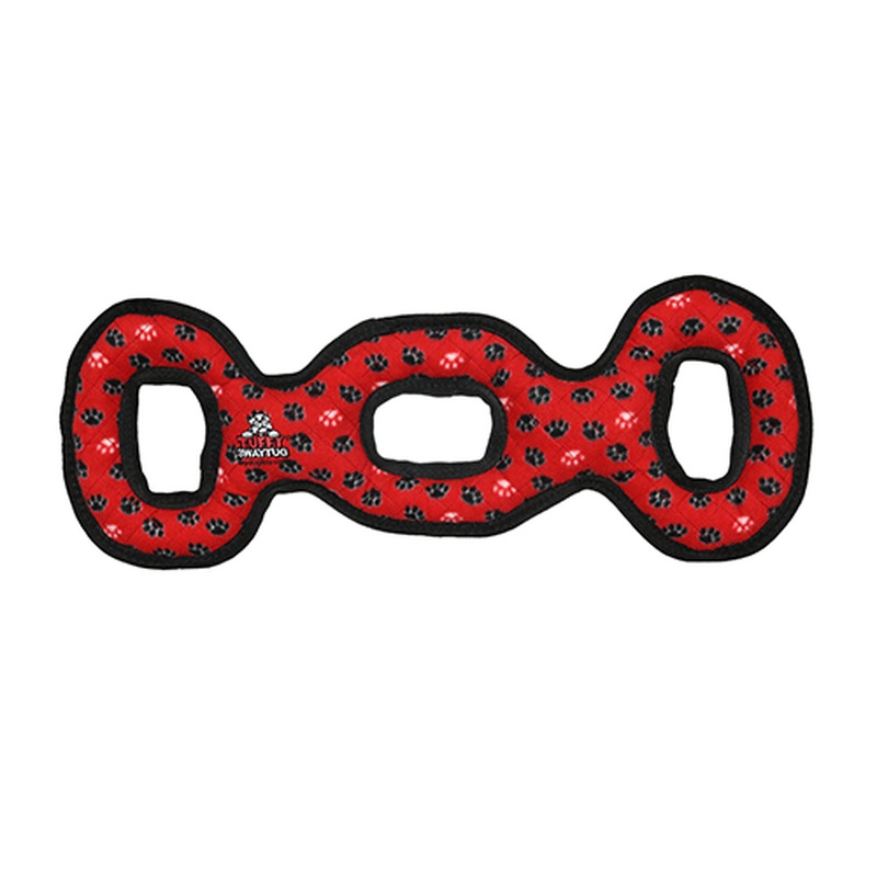 Tuffy's Ultimate 3 Way Tug Dog Toy - Red Paws