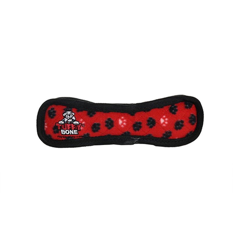 Tuffy's Ultimate Bone Dog Toy - Red Paws