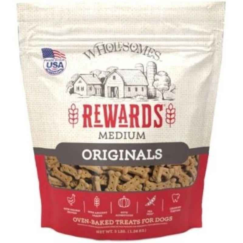 Wholesome 3 lbs Originals Golden Biscuit Dog Treats, Medium
