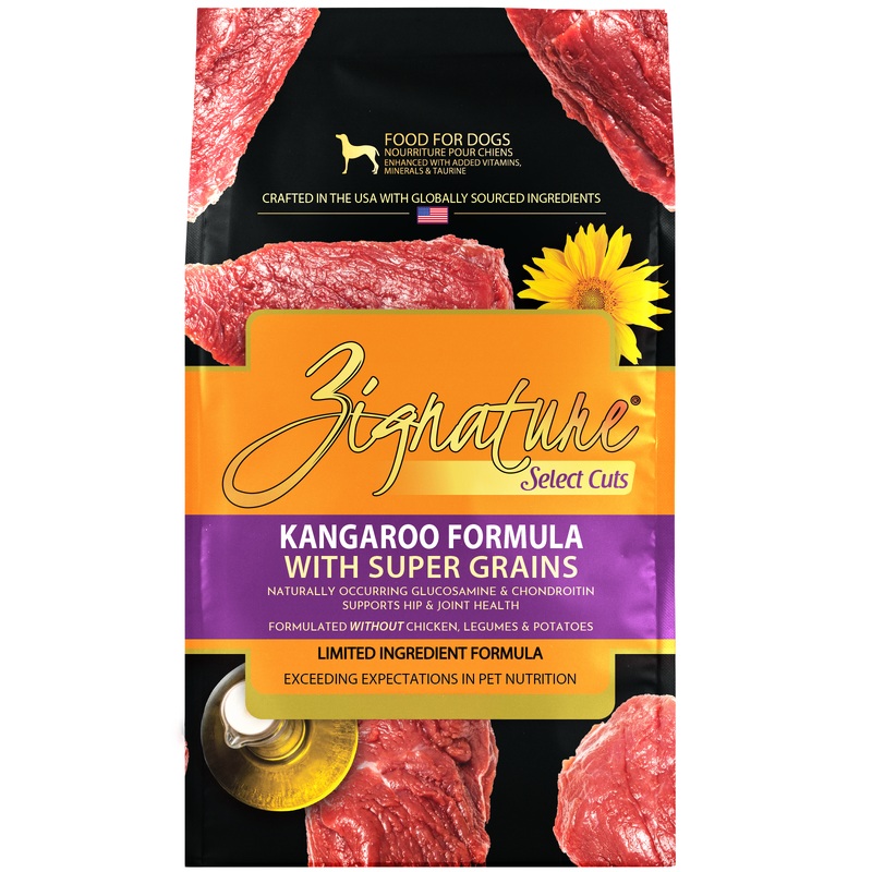 Zignature Select Cuts Dry Dog Food - Kangaroo - 4lb Bag
