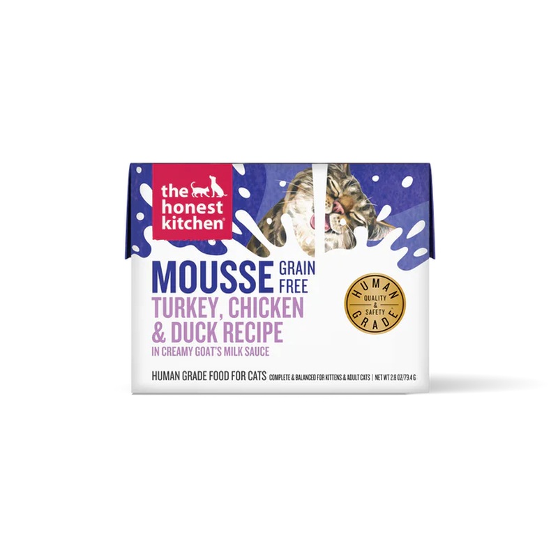 The Honest Kitchen Grain Free Mousse Wet Cat Food - Chicken, Turkey, & Duck with Goats Milk - 2.8oz Tetra Pak