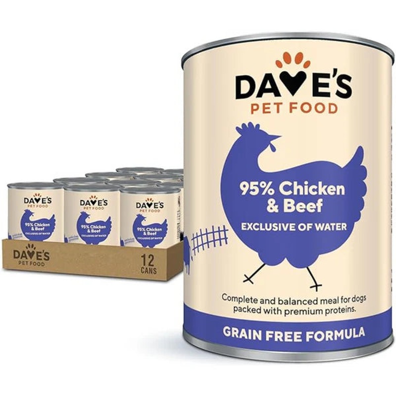 Dave's Pet Food 95% Premium Wet Dog Food - Beef & Chicken - 13oz Can