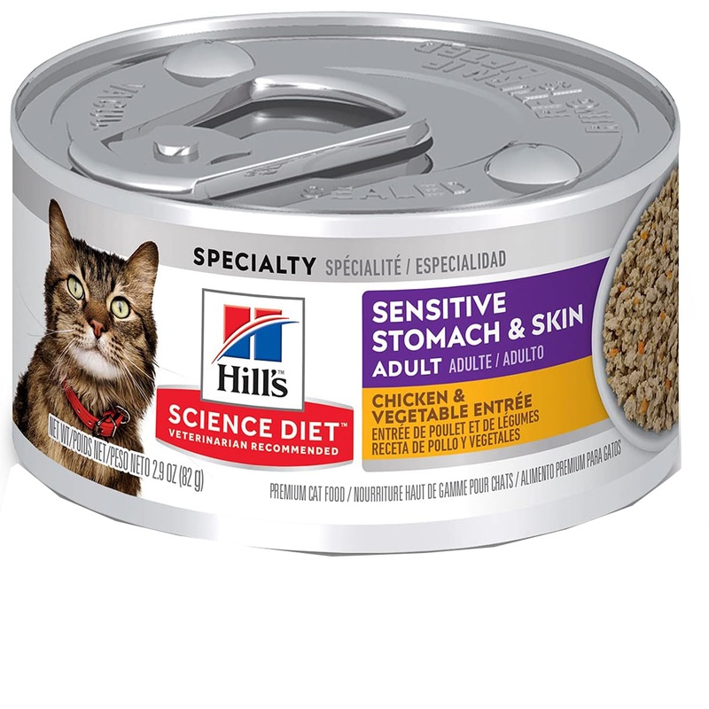 Hills Science Diet Sensitive Stomach & Skin Formula Chicken Vegetables Canned Wet Cat Food 2.9oz