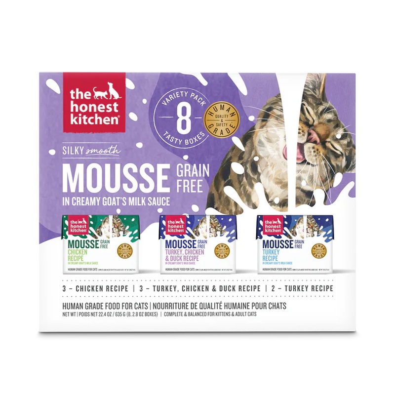 The Honest Kitchen Grain Free Mousse Wet Cat Food with Goat's Milk - Variety Pack - 8ct