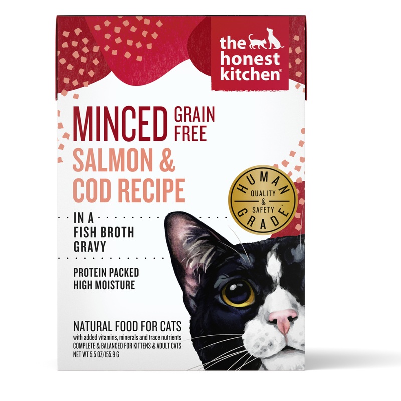 The Honest Kitchen Grain Free Wet Cat Food - Minced Salmon & Cod - 5.5oz Pouch