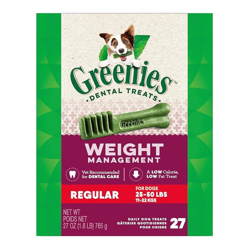 Greenies Weight Management Regular Size Dog Dental Treats 27 count 27oz