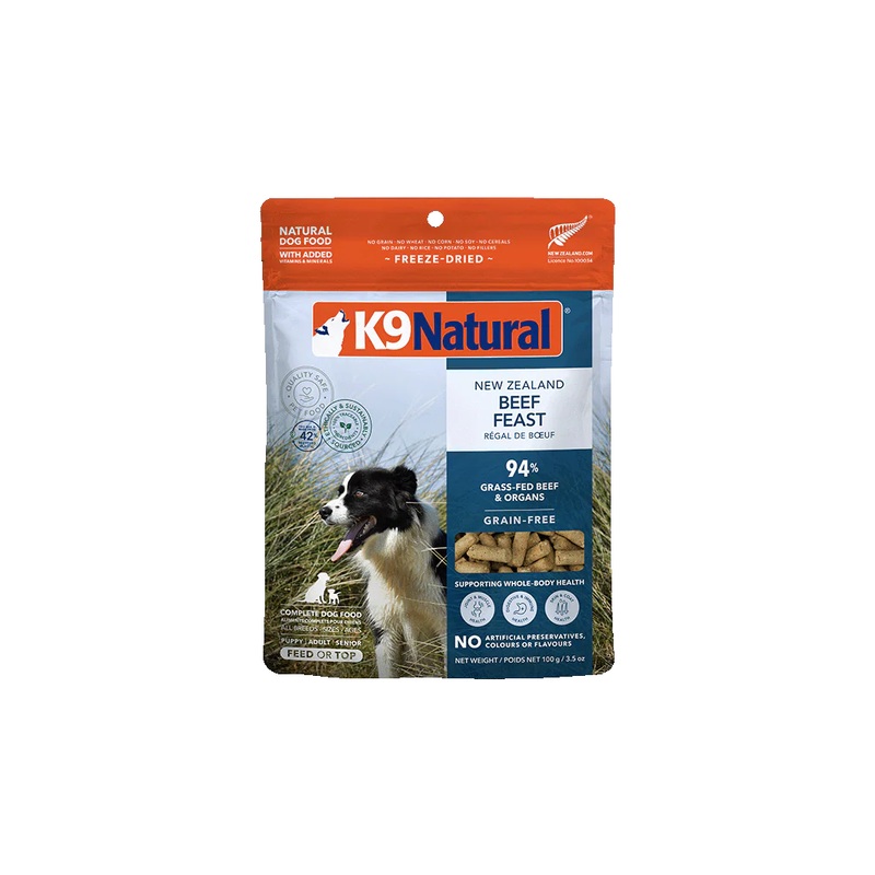 K9 Natural Freeze Dried Dog Food Topper - New Zealand Beef - 3.5oz Bag