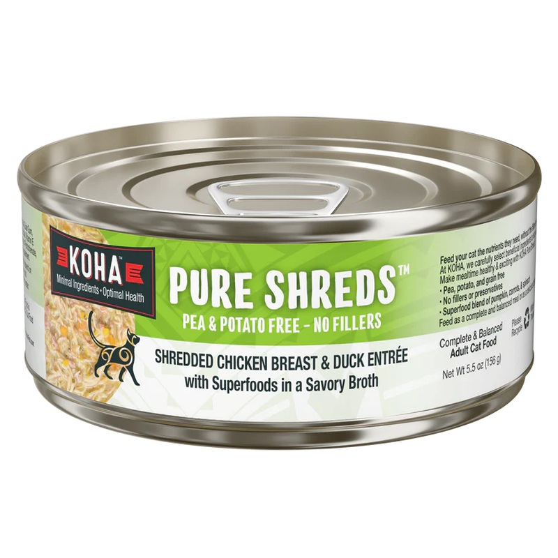 Koha Pure Shreds Wet Cat Food - Chicken & Duck - 5.5oz Can