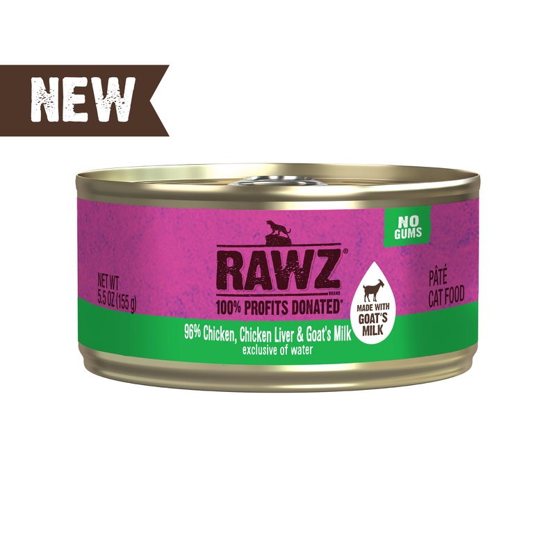 Rawz 96% With Goats Milk Wet Cat Food - Chicken & Chicken Liver - 5.5oz Can