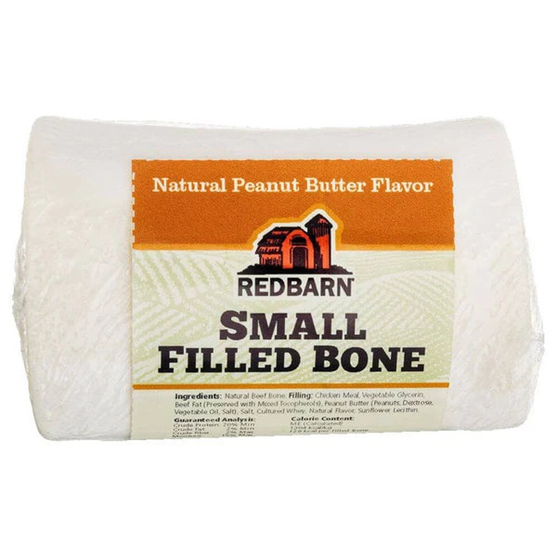 Redbarn Natural Peanut Butter Filled Dog Bone - Small 3"