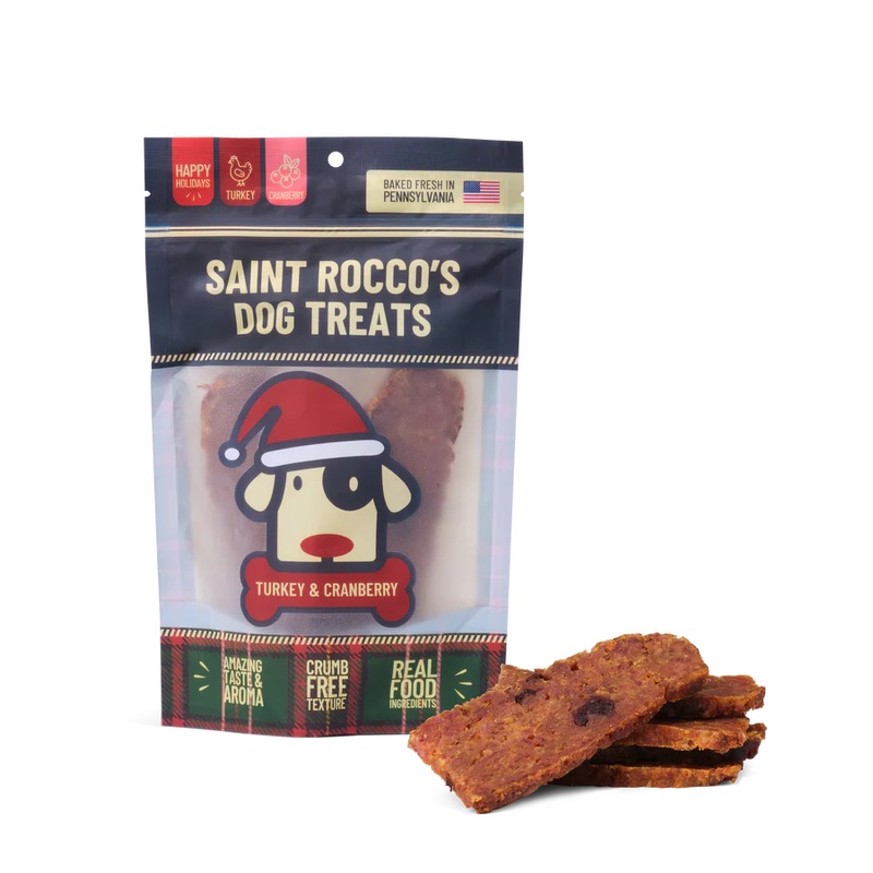 Saint Rocco's Dog Treats - Turkey & Cranberry - 8oz Pouch