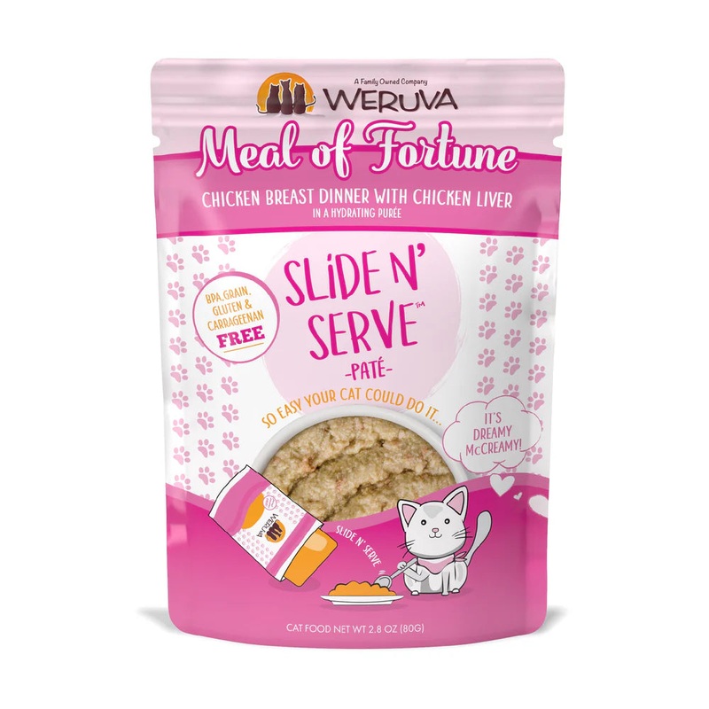 Weruva Slide & Serve Wet Cat Food - Meal Of Fortune Chicken - 5.5oz Pouch