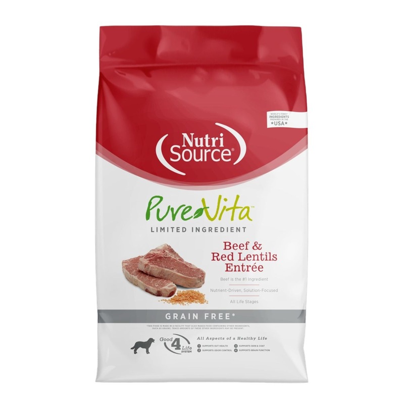 PureVita Grain Free Beef & Red Lentils Limited Ingredient Dog Food 4lb