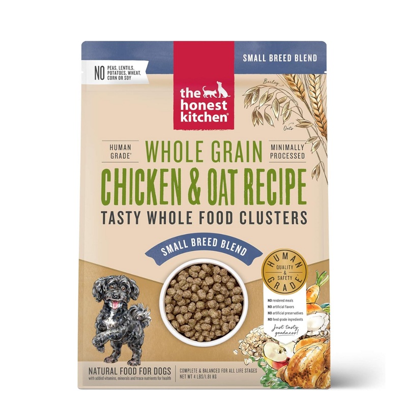 The Honest Kitchen Whole Grain Chicken Whole Food Clusters - Small Breeds - Dry Dog Food  - 4lb Bag