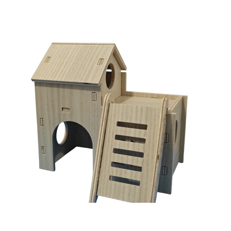 Wooden Double Nest small pet toy 15.5*8.5*14 cm