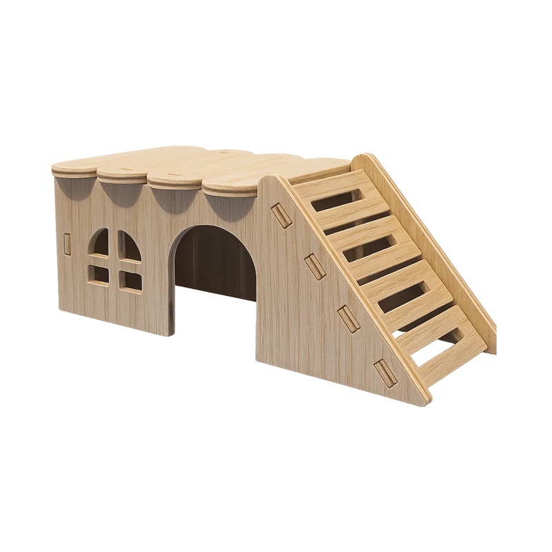 Wooden Slanting Hut small pets 17*6.5*8 cm