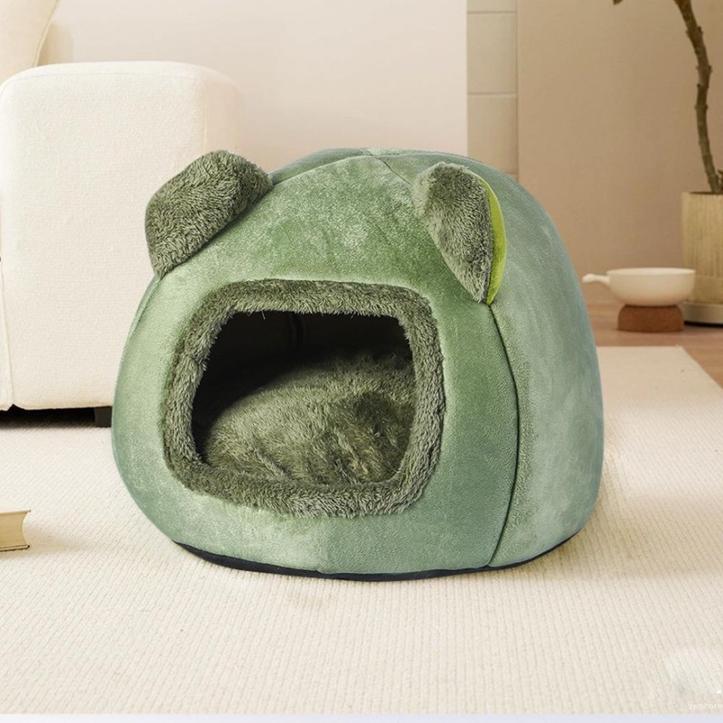 Bear Head Net Warm And Comfortable Pet Beds Green 40 cm