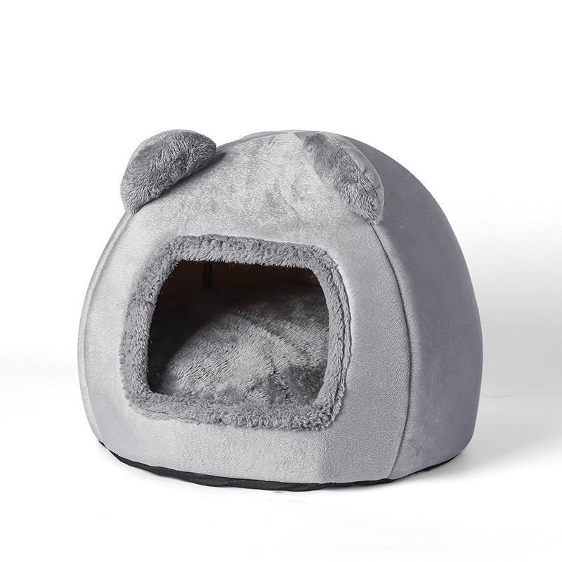 Bear Head Net Warm And Comfortable Pet Beds Grey 40 cm