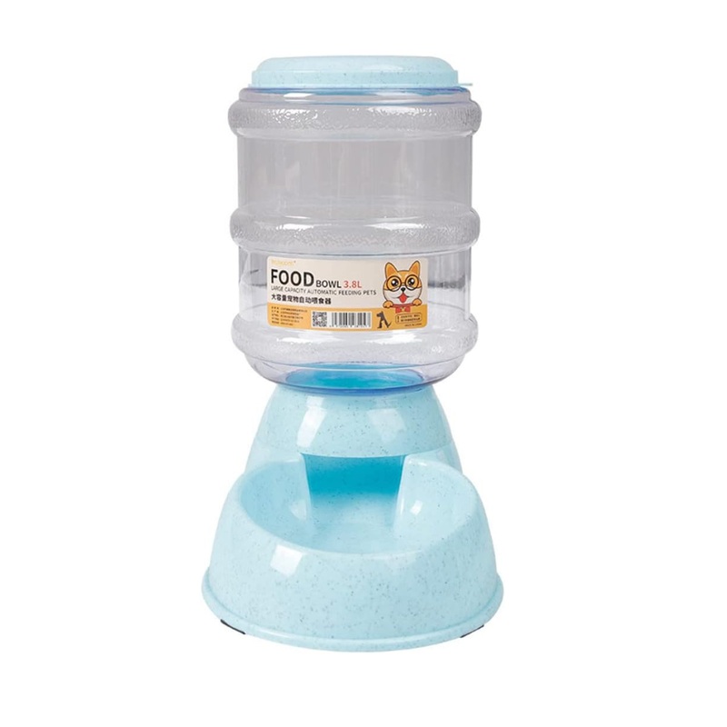 3.8L Automatic Pet Feeder Set Blue