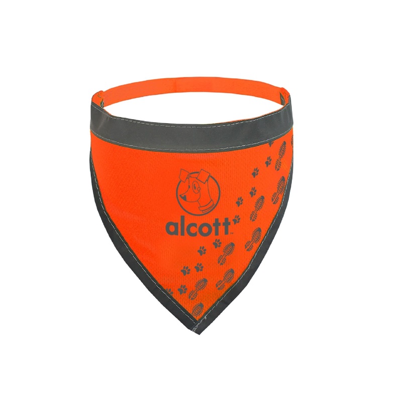 Alcott Essential Visibility Dog Bandana, Neon Orange, Small