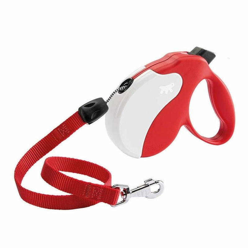 Amigo L Cord Retractable Dog Lead Red-White