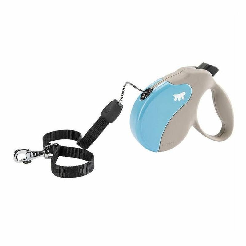 Amigo Small Beige-Light Blue Retractable Dog Lead