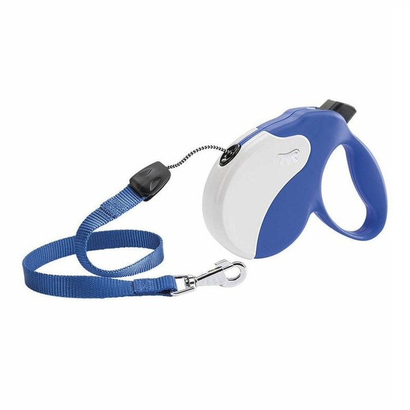 Amigo Small Blue-White Retractable Dog Lead