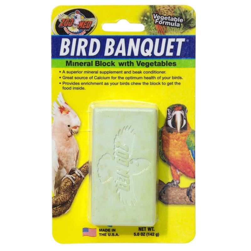 Zoo Med LIoratories BZMBBVS Bird Banquet VegetIle Mineral Block  Small