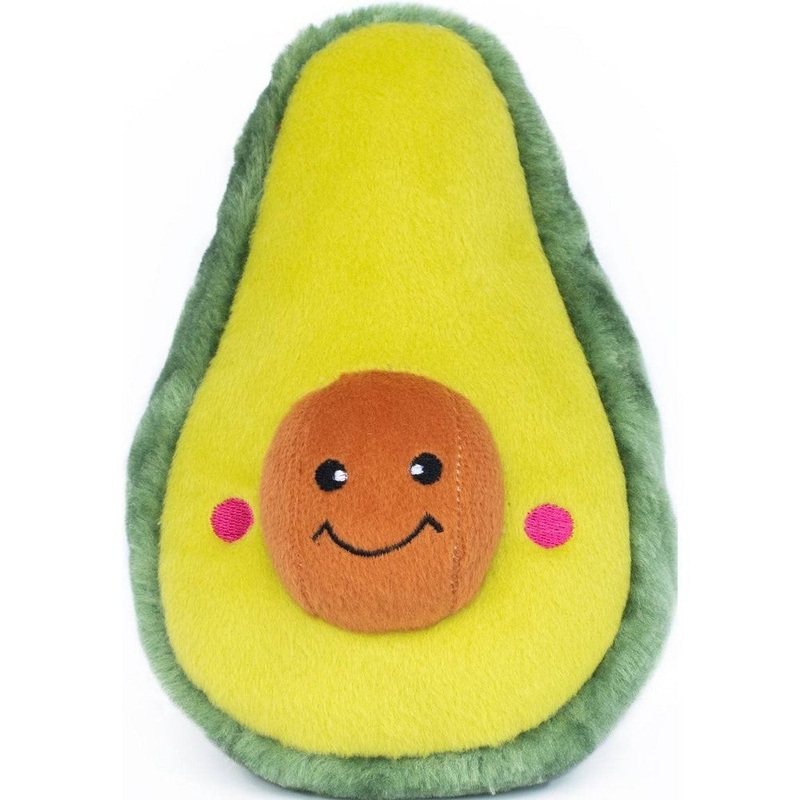 ZippyPaws Nomnomz Avocado Dog Toy - Soft Plush Squeaker Toy for Small  Medium  Large Dogs