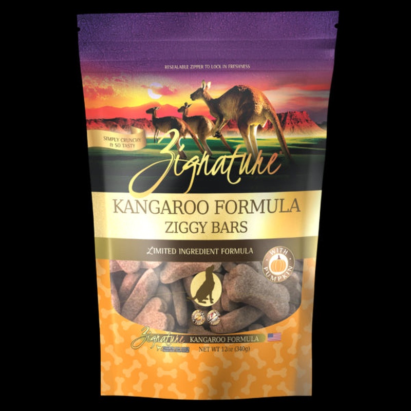 Zignature 12 oz Dog Ziggy Bars Kangaroo & Pumpkin Treats