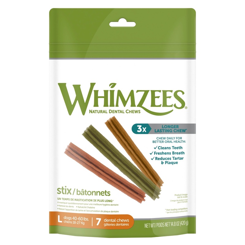 WHIMZEES Natural Grain Free Daily Dental Long Lasting Dog Treats  Stix  Large  Bag of 7