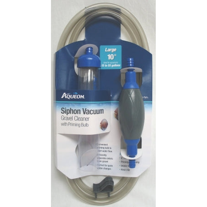 Aqueon Aquarium Siphon Vacuum Gravel Cleaner With Bulb Large - 10 Inches