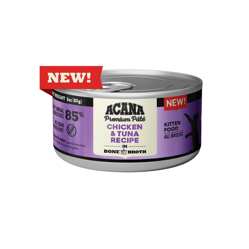 Acana Premium Pate 3oz Canned Cat Food Chicken and Tuna Kitten