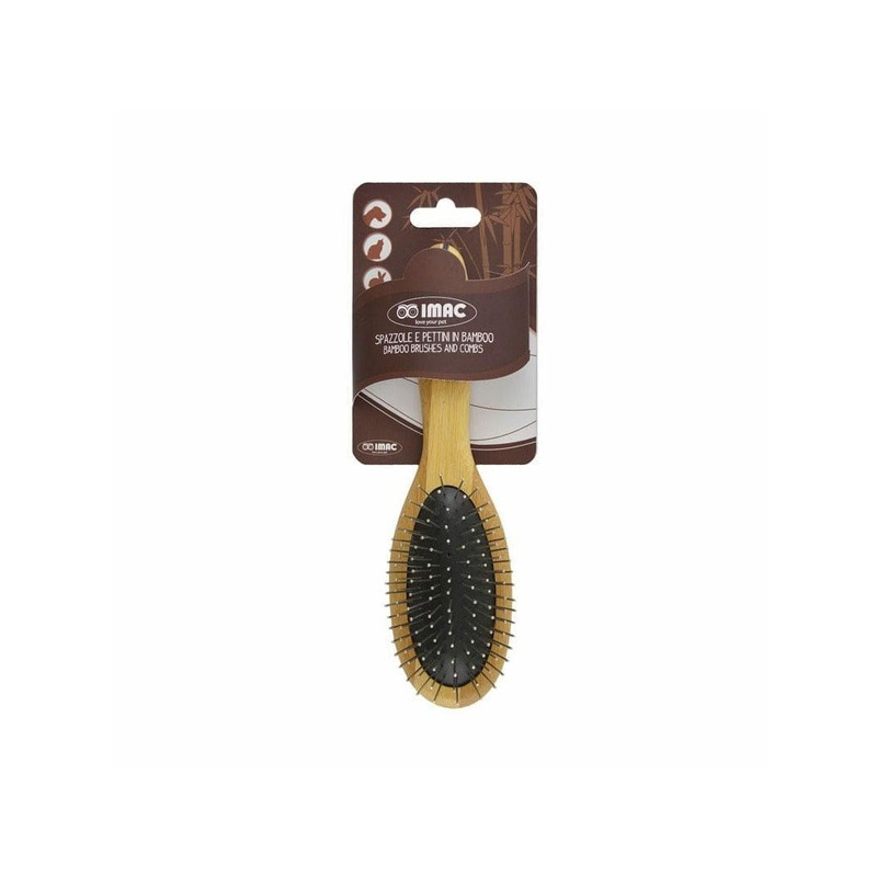 BAMBOO BRUSH 23-Stainless steel teeth with covered tips
