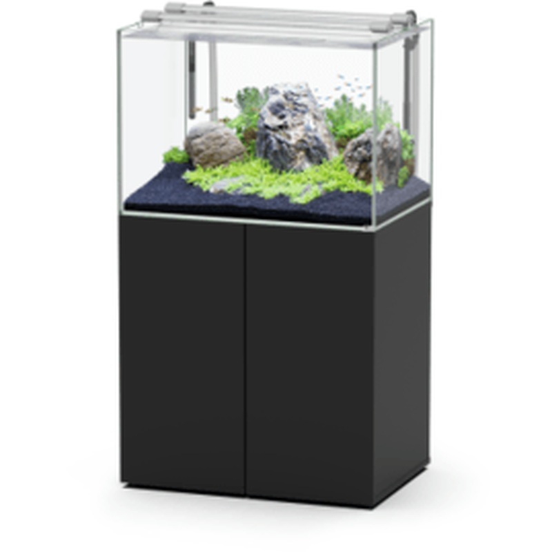 AQUASCAPE 80x55x55 LED C/AQUEC AQUARIUM +CABINET-BLACK