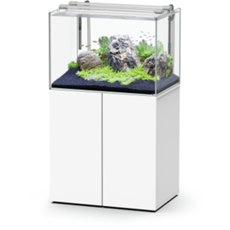 AQUASCAPE 80x55x55 LED C/AQUEC AQUARIUM +CABINET-WHITE